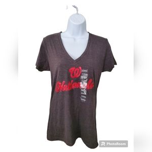 New Washington Nationals Vneck t-shirt Women's medium MLB Baseball